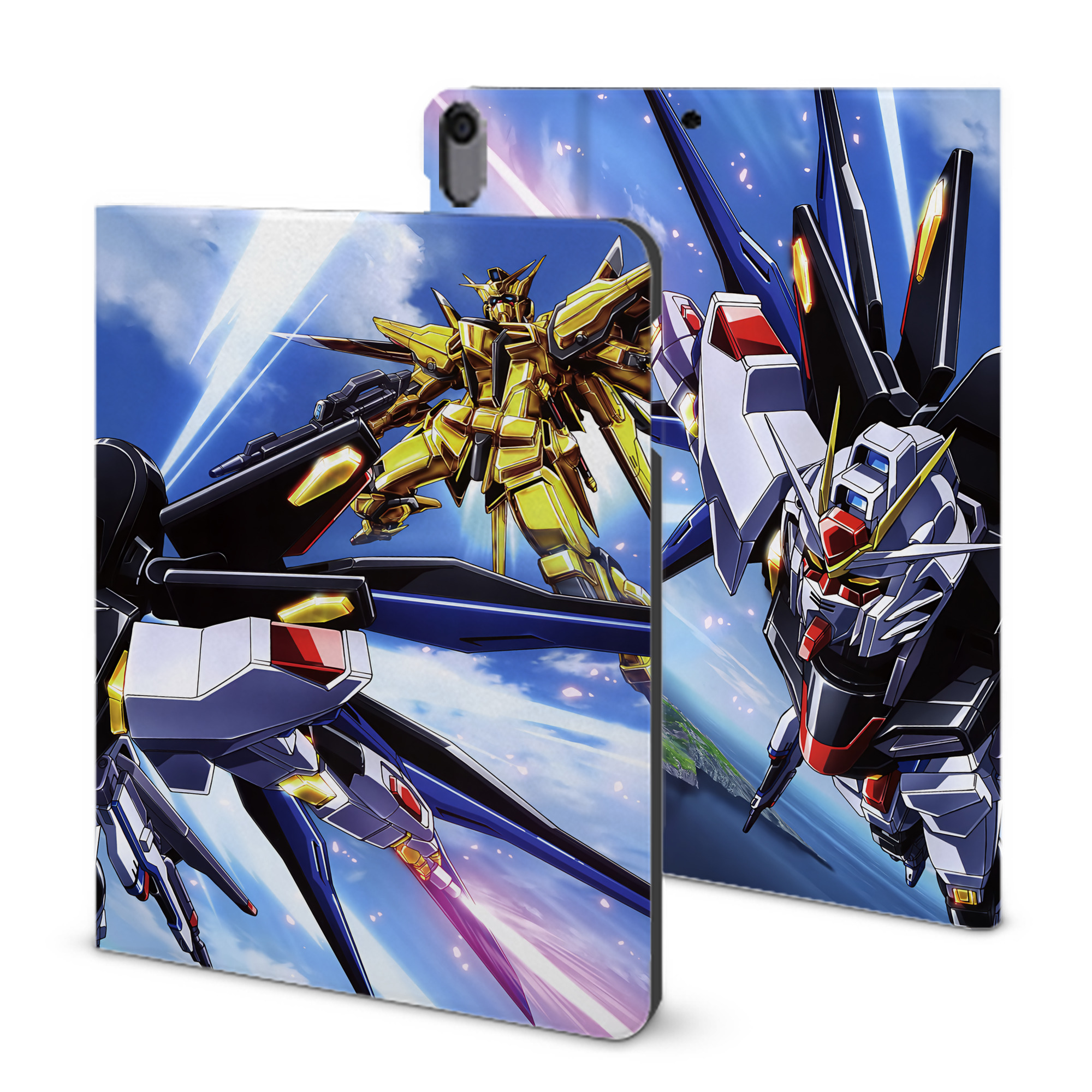 （画像用） 機動戦士ガンダム Mobile Suit Gundam IPad ケース ブック型 PUレザー TPU 耐衝撃 軽量 薄型 ペン収納なし 全面保護 IPad 各モデル対応